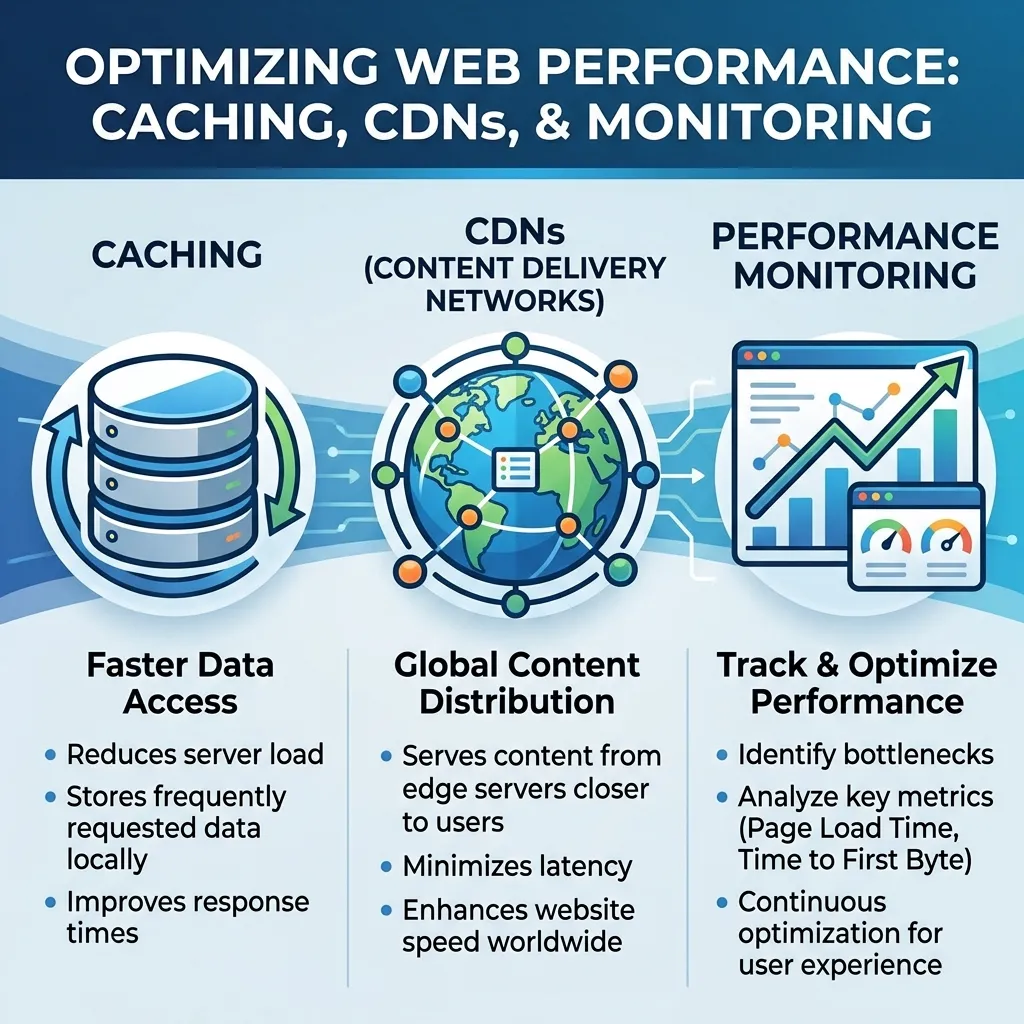Leveraging Caching, CDNs, and Performance Monitoring
